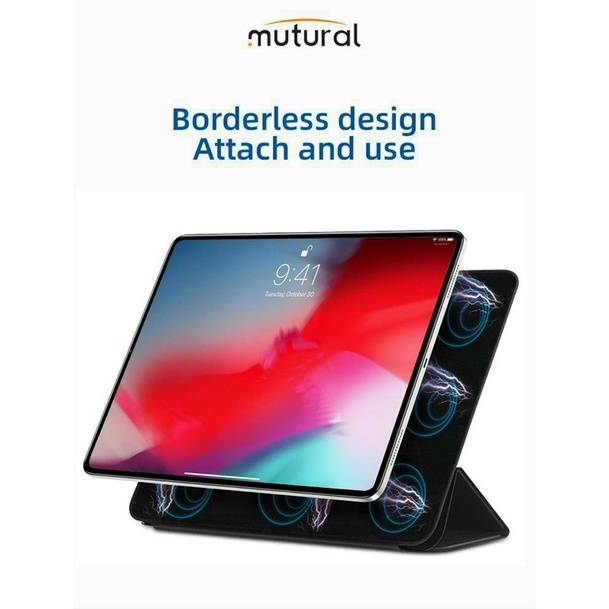 Bao da hở viền Folio cho IPad Pro 11 inch 2020 , 12.9 2020 hút nam châm chính hãng Mutural đẳng cấp