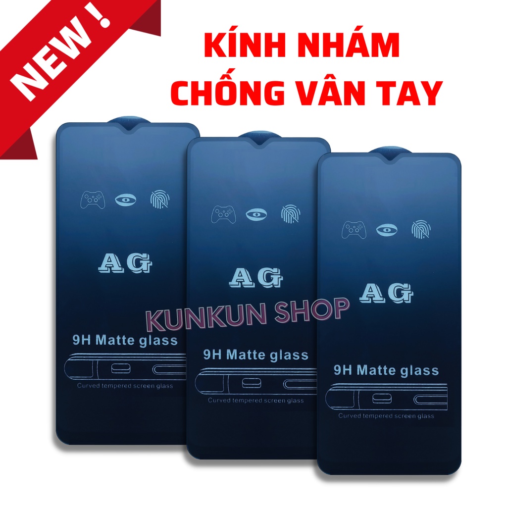 [AG Chống vân tay] Kính Cường Lực Xiaomi Redmi note 8/ Note 8 Pro -Full màn hình -Nhám chống mồ hôi tay - Vuốt siêu mượt
