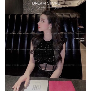 Đầm body đen kim sa eo phối lưới đính đa