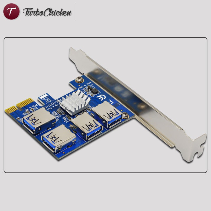 #Khai thác mỏ# New PCI Expansion Card 1 to 4 PCI Slots USB 3.0 Converter Adatper PCIE Riser Cards For Bitcoin Mining Device