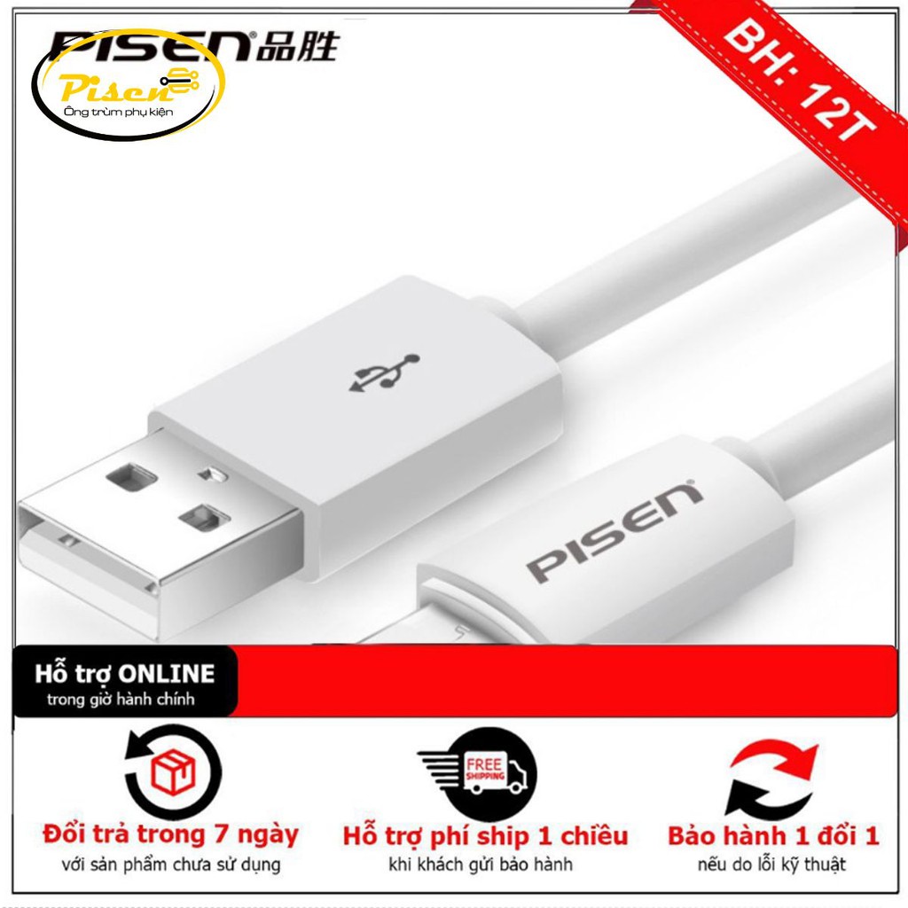 { Free ship } Cáp điện thoại Pisen USB Type-C - Hàng chính hãng