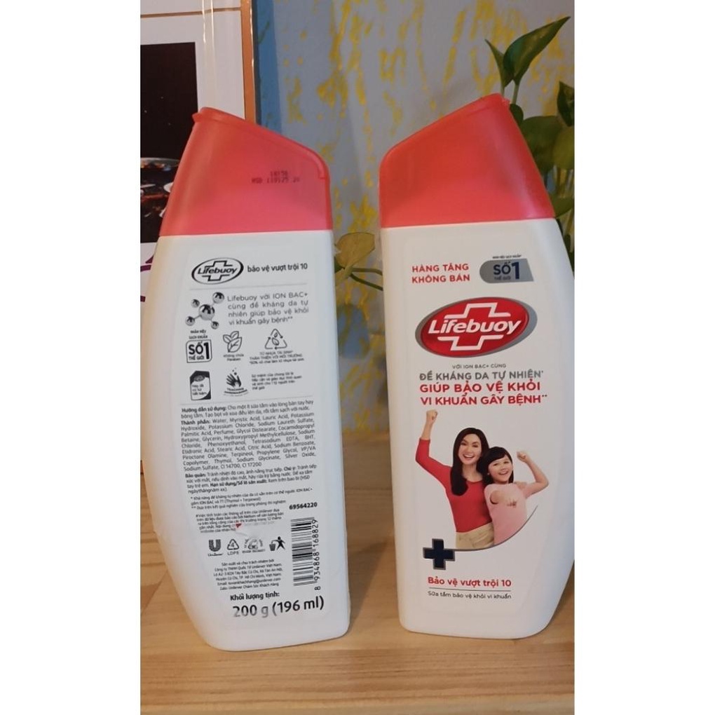 Sữa tắm Lifebuoy bảo vệ khỏi vi khuẩn vượt trội 10 lần 200g (Hàng khuyến mãi)