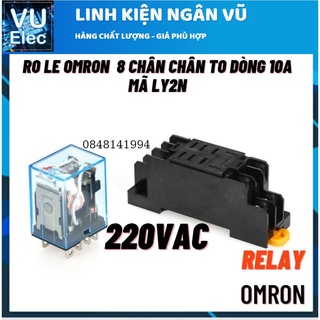 Relay ly2n 220v 8 chân, relay omron 220v 8 chân, rơ le 220v10a 8 chân. rơ le 220v, relay trung gian,