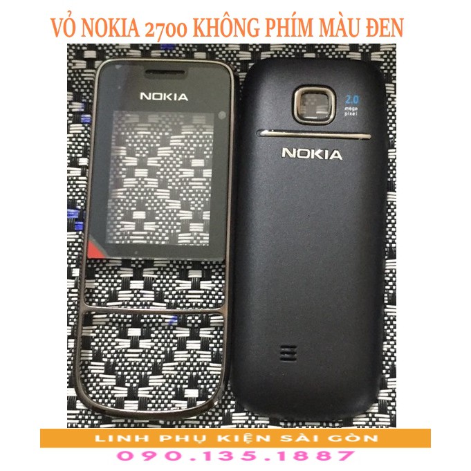 VỎ NOKIA 2700 KHÔNG PHÍM MÀU ĐEN