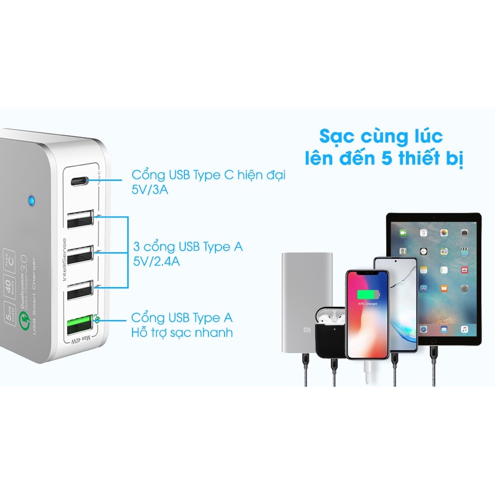 Cốc sạc nhanh 5 cổng Prolink PDC54001 - Hàng phân phối chính hãng