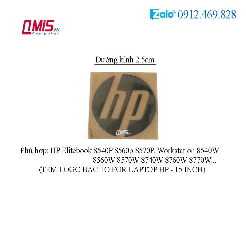 1 CÁI TEM LOGO Hp Elitebook 8540p 8560p 8570p 8540w 8560w 8570w 8740w 8760w 8770w - ĐƯỜNG KÍNH 2.5– BẠC NỔI TO