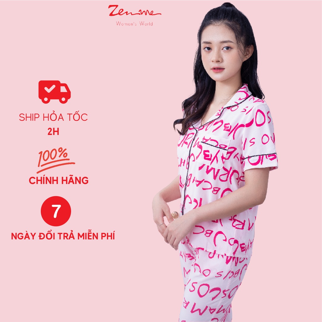 [Mã LT50 giảm 50K đơn 150K] Đồ bộ mặc nhà Zen Me Pijama cộc lửng, chất liệu Lụa Giấy Luxury, thoáng mát, nhẹ mịn