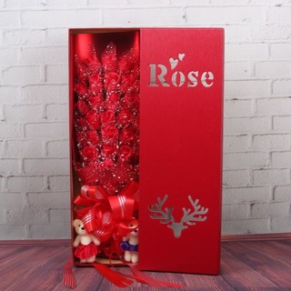 🌹[Siêu phẩm] Hộp quà tặng hoa sáp 33 bông phủ tuyết vô cùng sang trọng