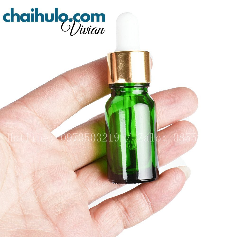 30ml - Chai lọ đựng tinh dầu, serum xanh lá, lọ thuỷ tinh chất lượng cao, nắp bóp giọt