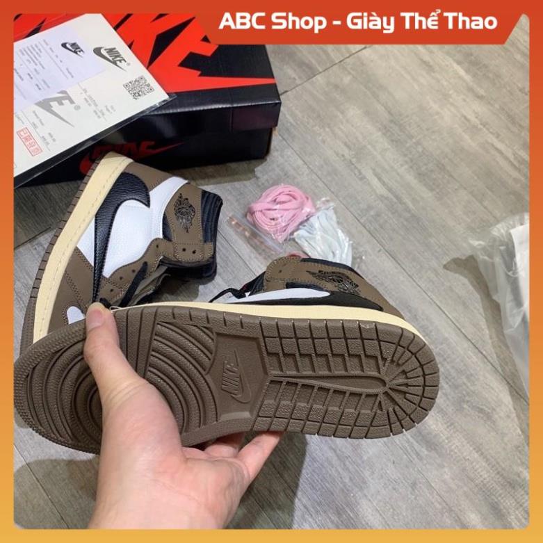 [FreeShip+ Hàng Cao Cấp] Giày Sneaker  jd1 travis scot full phụ kiện, Giầy Jd1 Nâu đen trắng hót trend