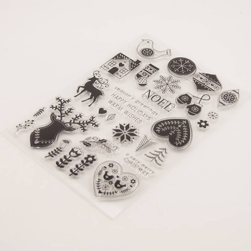 Con Dấu Silicone Trong Suốt In Nổi Hình Giáng Sinh Trang Trí Album DIY
