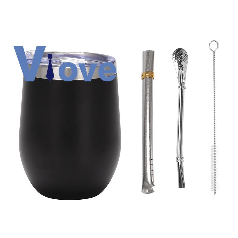 Bộ cốc Yerba Mate bằng thép không gỉ để uống trà cà phê 12Oz