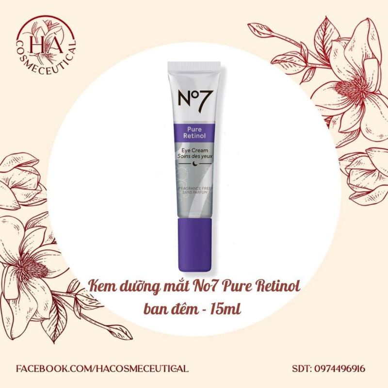 Kem dưỡng mắt ban đêm No7 chứa Retinol
