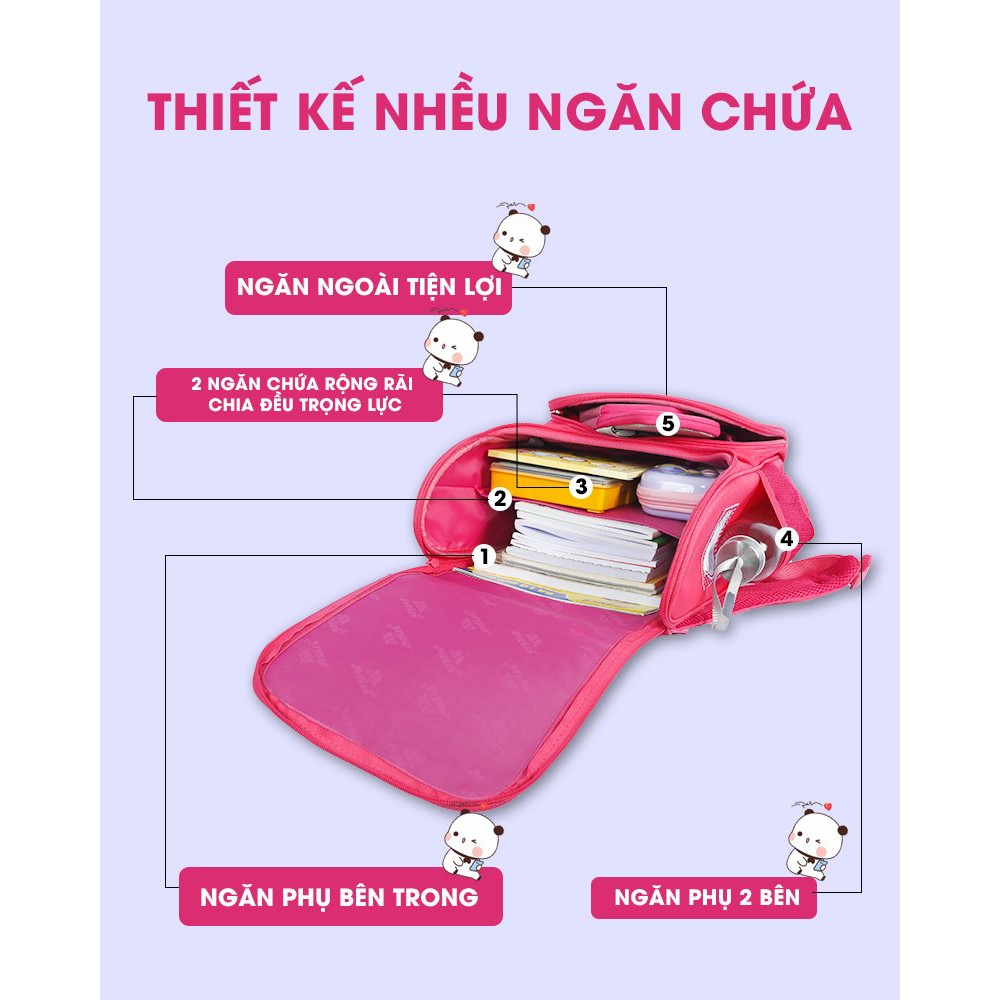 Cặp Học Sinh Chống Gù Lưng MITI cho bé gái - Mẫu mới siêu nhẹ, siêu hot.
