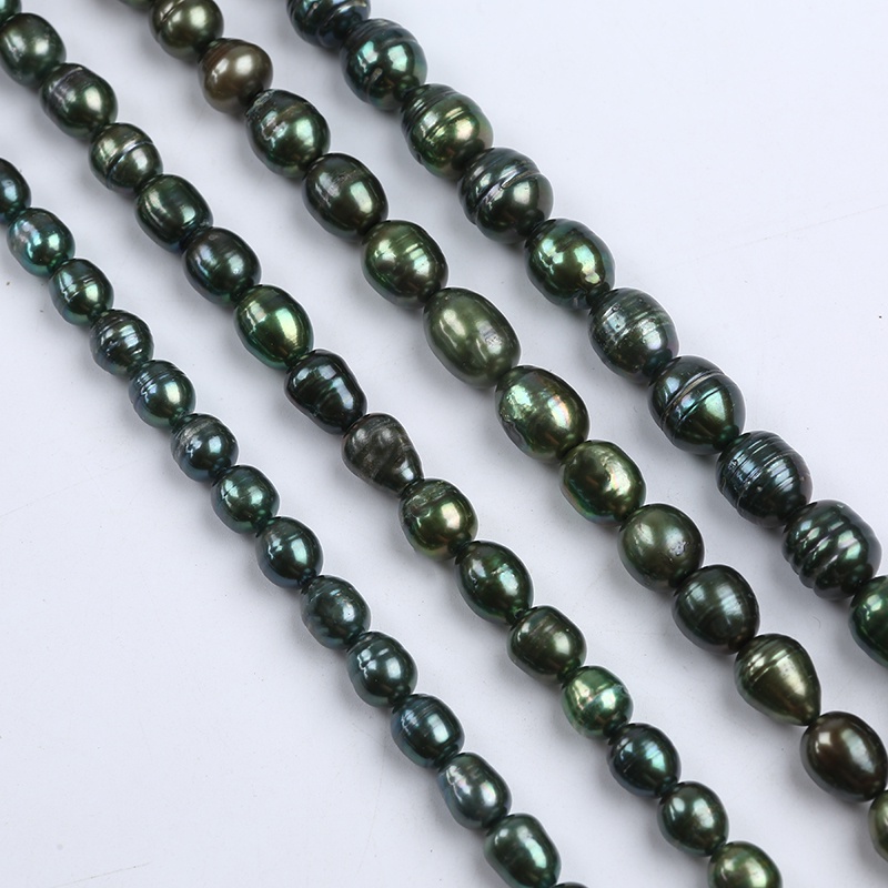 Bán Sỉ Hạt Ngọc Trai Nước Ngọc Trai Tự Nhiên Hình Gạo Xanh pistachio Làm Trang Sức