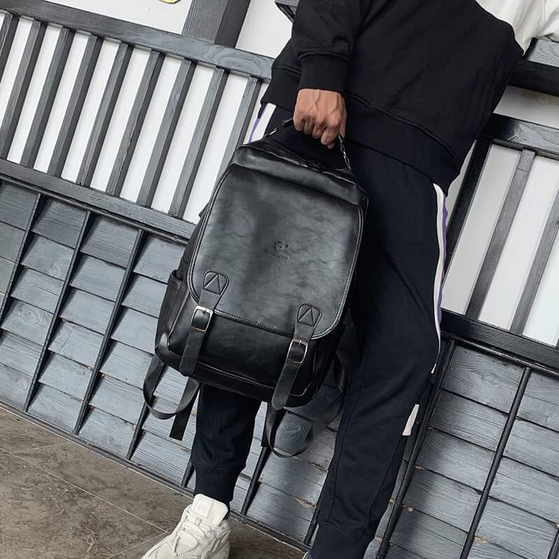 Ba lô da nam thời trang Hàn Quốc để vừa laptop