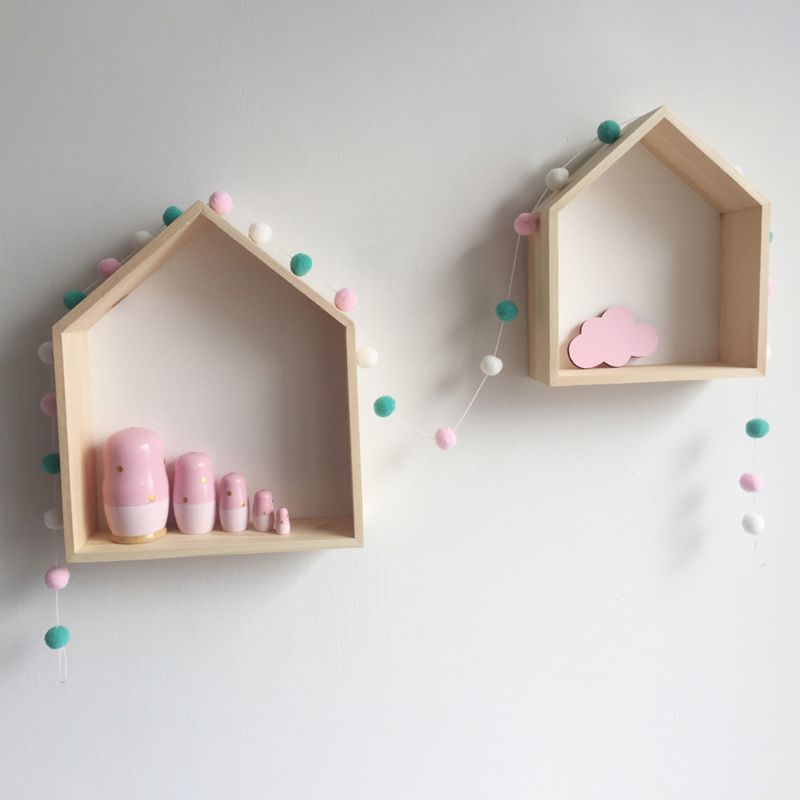 Quả Cầu Lông Xù Màu Macaron Thủ Công Treo Tường Trang Trí Phòng Ngủ / Làm Phụ Kiện Chụp Ảnh