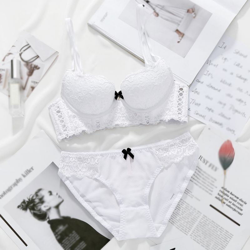 Set áo lót nửa ngực & quần lót nữ họa tiết ren thêu | BigBuy360 - bigbuy360.vn