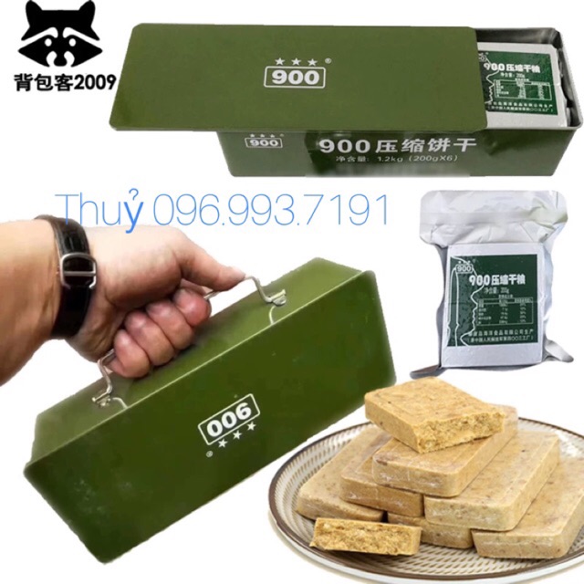 Lương khô 3 sao hộp sắt 1,2kg ( 6 PHONG)