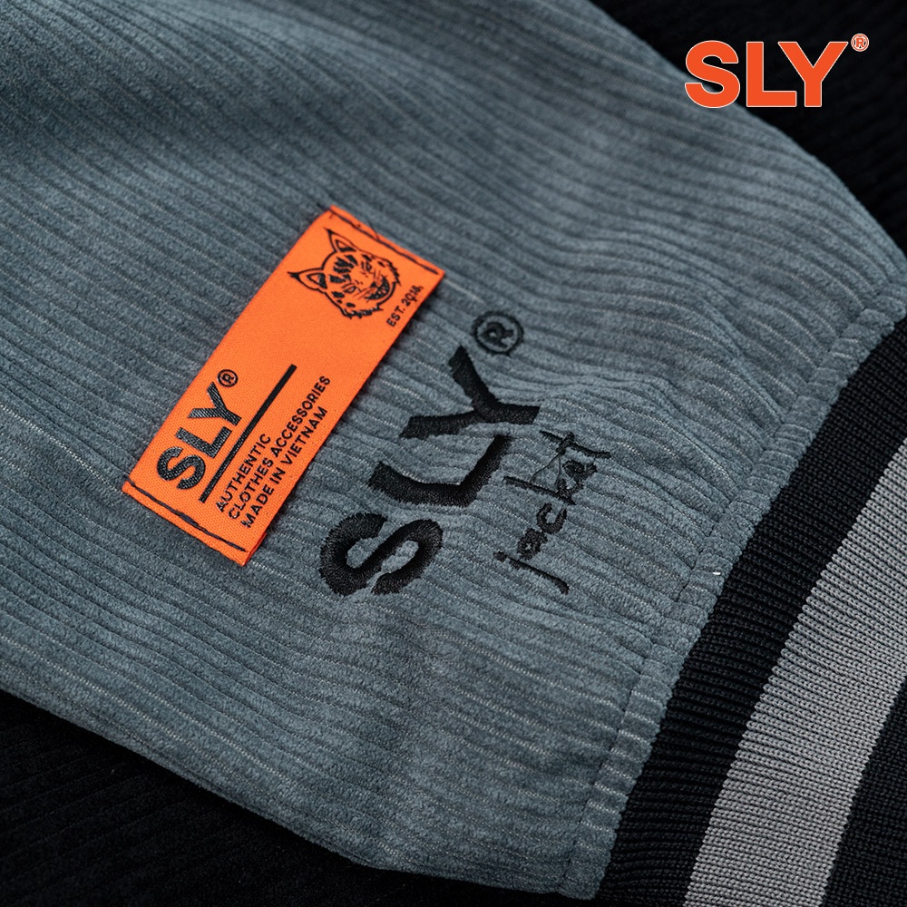 Áo khoác vải gân Corduroy Sly màu đen
