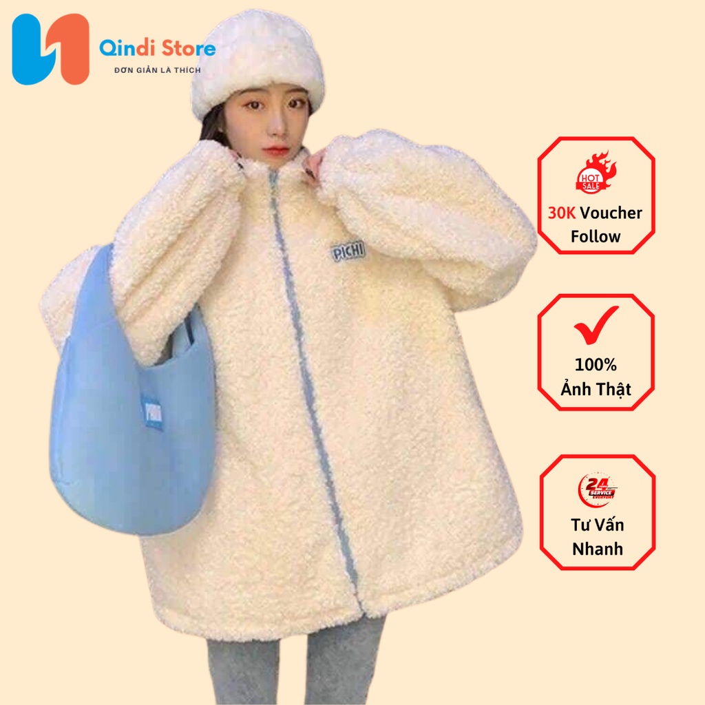 [Có Video +Ảnh Thật] Áo Khoác Lông Cừu Pichi Qindi Store MS 538