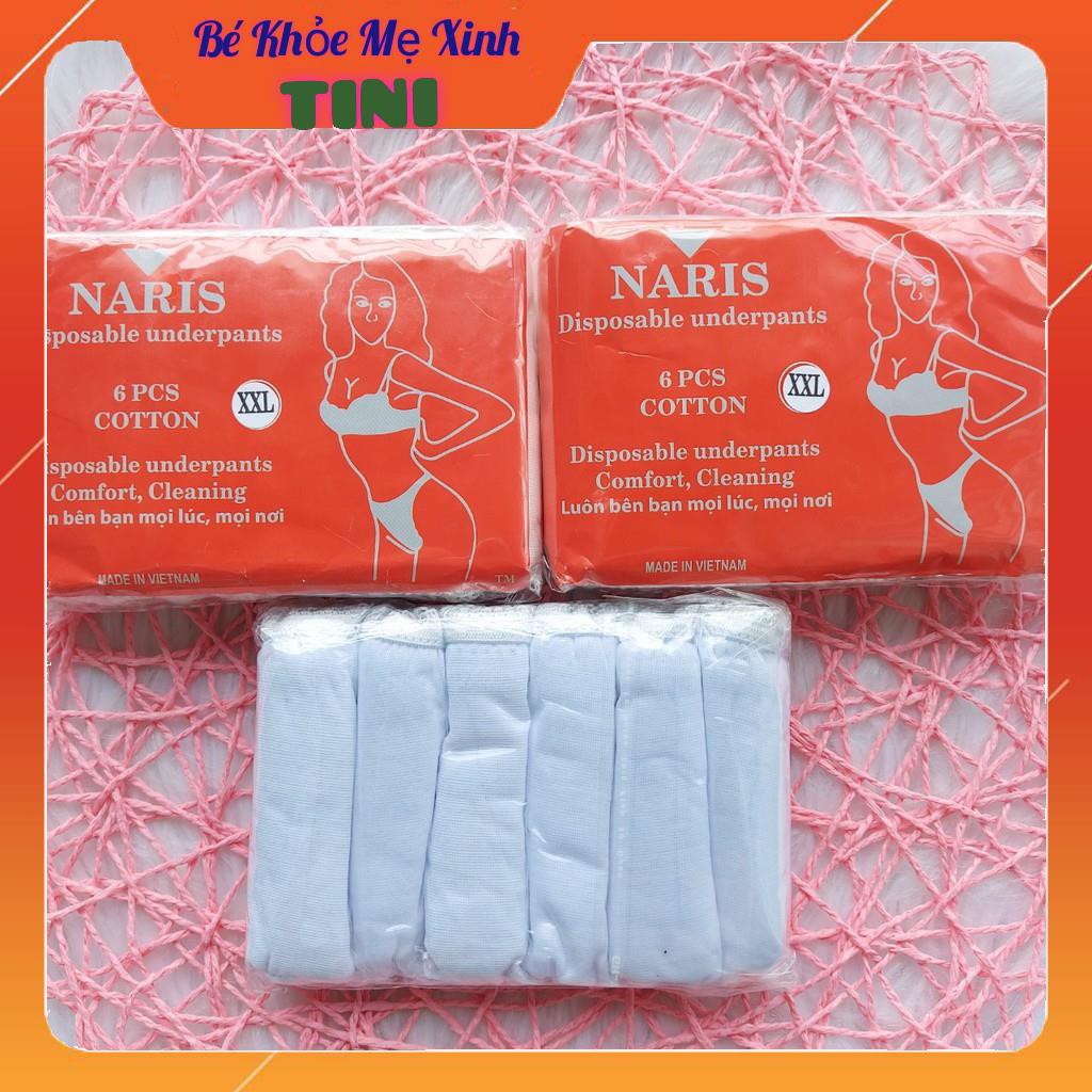 Quần lót NARIS vải cotton cho mẹ bầu và mẹ sau sinh gói 6 cái