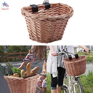 Giỏ xe đạp đan mây hình dạng chữ D gắn tay lái xinh xắn