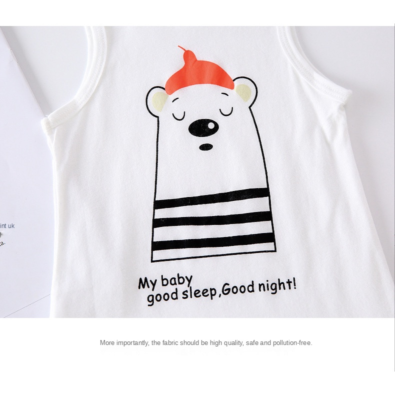 Bộ Áo Liền Quần Sát Nách Bằng Vải Cotton Cho Bé Trai &amp; Gái Sơ Sinh Từ 0-24 Tháng