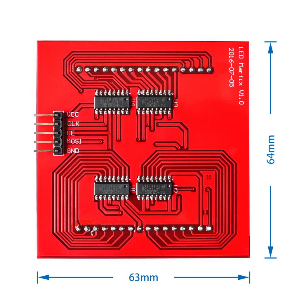 Bảng chơi nhạc điện tử Dot Matrix có lèn LED RGB 8*8 cho Raspberry Pi 3/2/B+ 8x8 RPI-RGB-LED