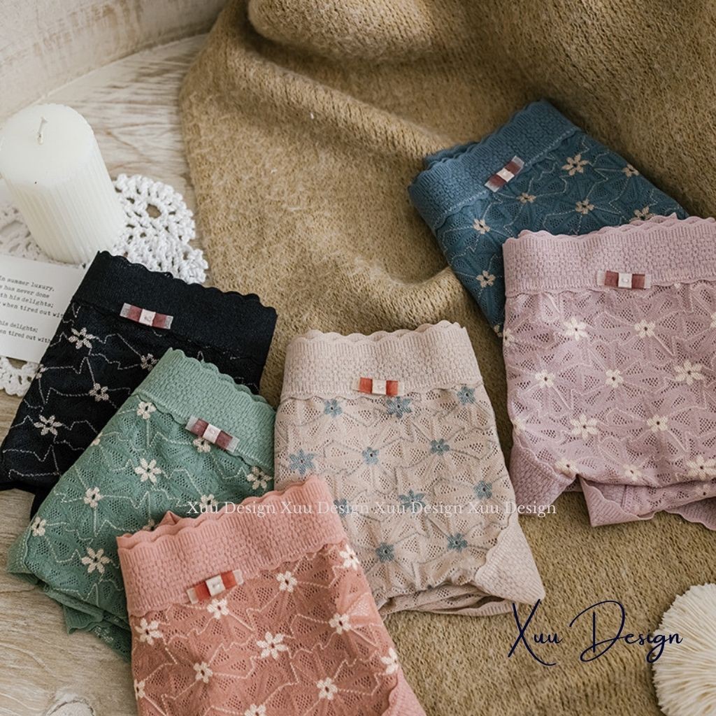 Quần lót nữ ren gấm cao cấp thêu hoa tinh tế, ren hoa thông thoáng gợi cảm - Wexuu Design QC60