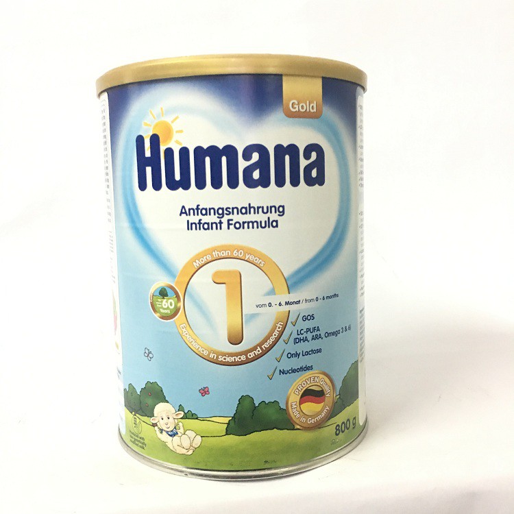 Sữa bột Humana Gold 1 800 g: sữa công thức cho bé từ 0-6 tháng tuổi