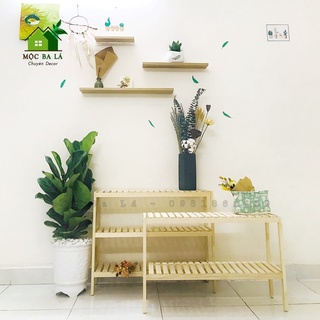 Kệ giày dép - kệ đa năng dài 80cm bằng gỗ thông cao cấp