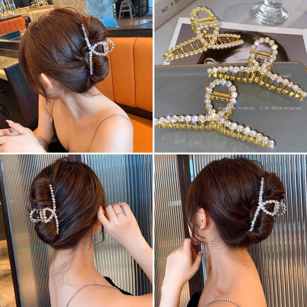 Kẹp tóc Hàn Quốc đính đá cặp tóc càng cua siêu nhẹ nhiều kiểu tùy chọn sang chảnh xinh xắn cho nữ hottrend Aikimo KD1