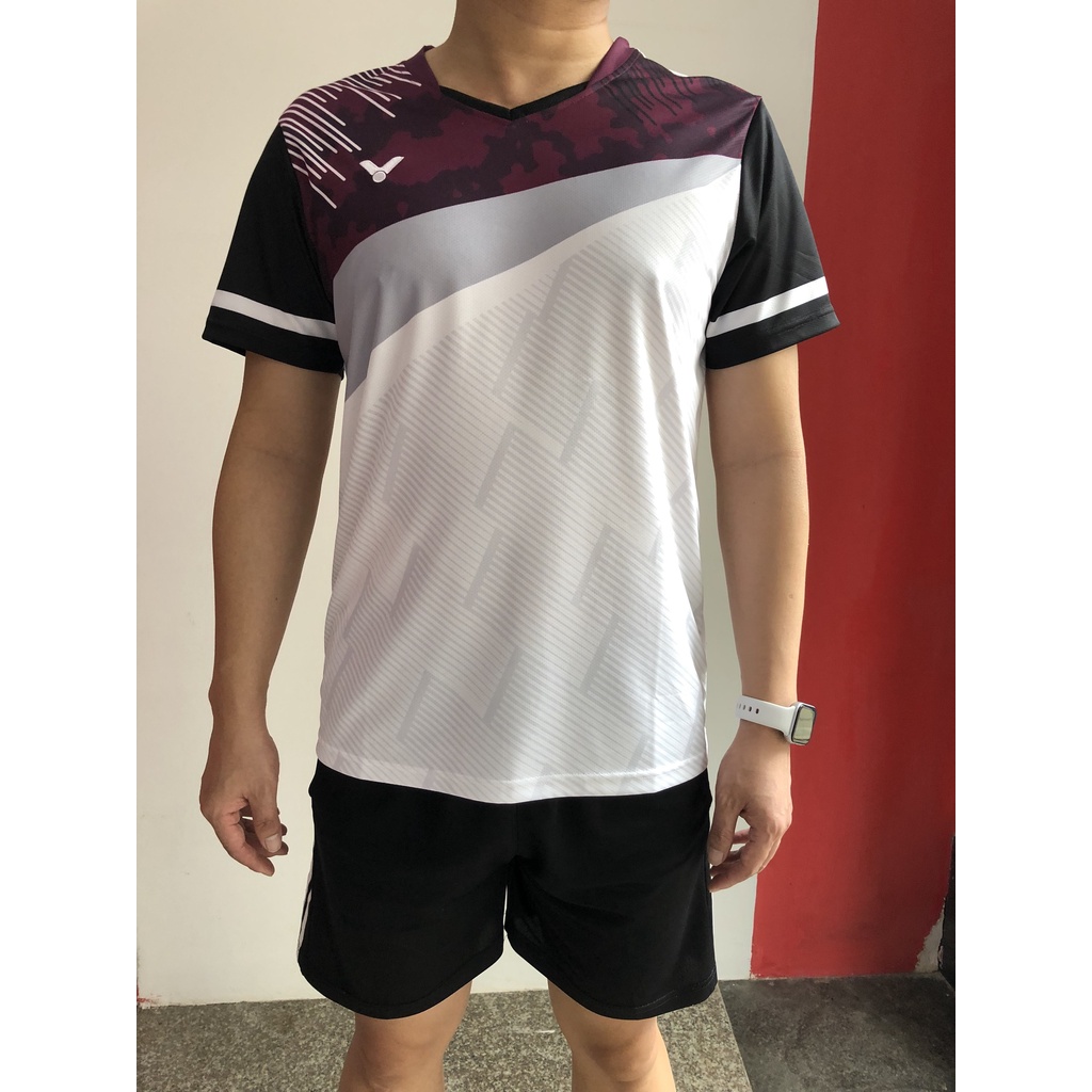 Áo cầu lông nam Victor 3633 tím trắng
