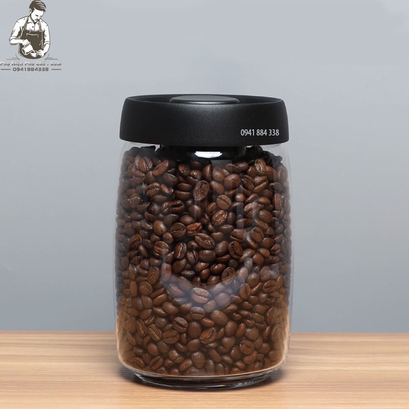 Hũ Đựng Cà Phê Thủy Tinh Có Van Hút Chân Không, Hũ Đựng Cà Phê Glass Jar