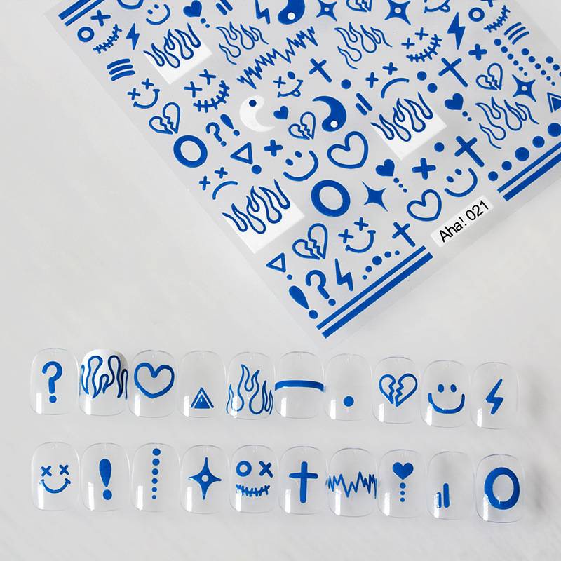 [Hàng mới về] Miếng dán trang trí móng nghệ thuật họa tiết mặt trăng / mặt trời / đám mây / mặt cười màu vàng diy