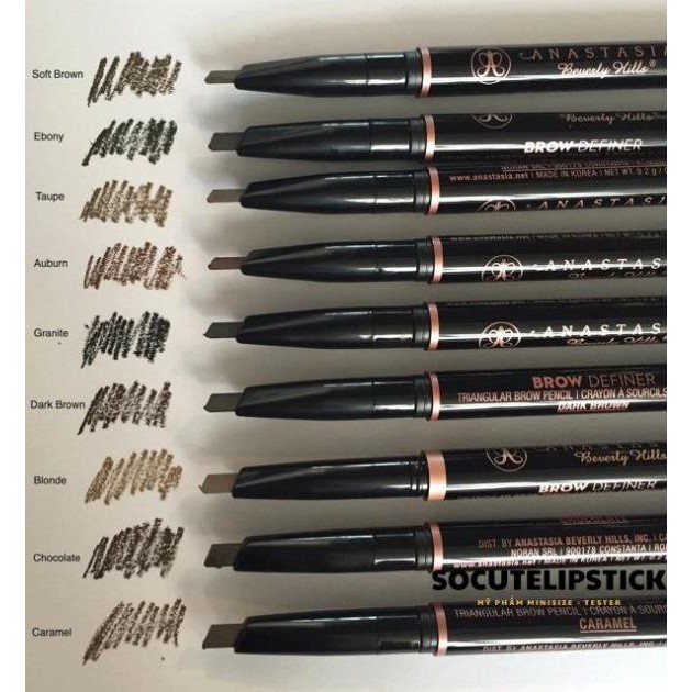 Chì kẻ mày đầu vát Anastasia Beverly Hills Brow Definer Fullsize Màu Ebony - Dark Brown - Medium Brown