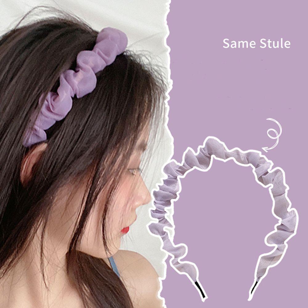 Dây Buộc Tóc Vải Voan Lưới Màu Trơn Thời Trang Cho Nữ