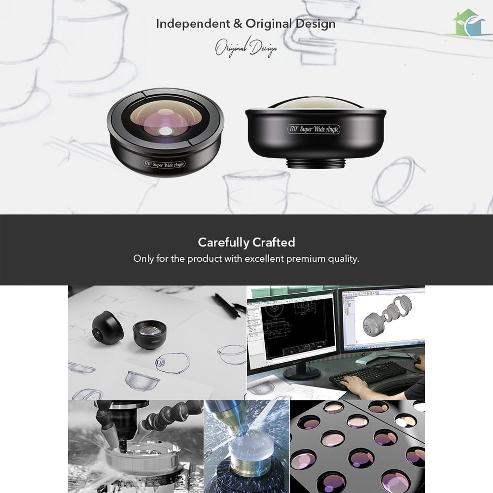 Giá Thấp Nhất) APEXEL APL-HD5SW 170° Ống Kính Góc Siêu Rộng Cho Điện Thoại iPhone Pixel Samsung Huawei