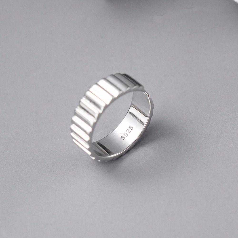 Nhẫn Hở Mạ Bạc Hình Bánh Răng Phong Cách Retro Cho Cặp Đôi