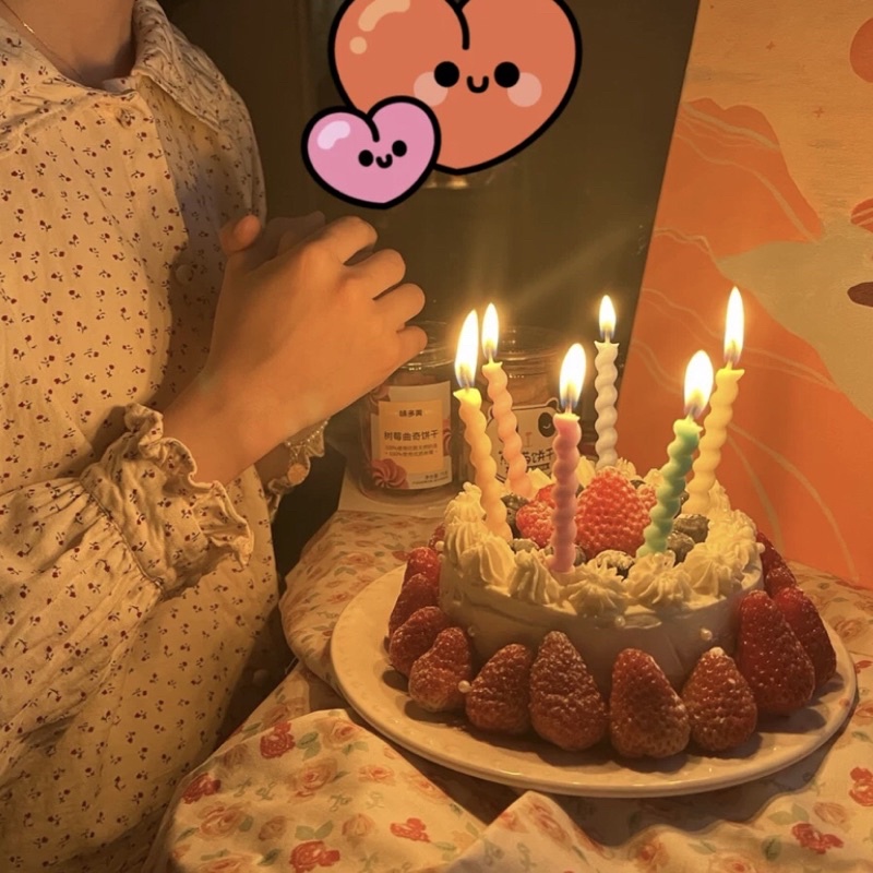 Nến Sinh Nhật Xoắn Màu Pastel Trang Trí Bánh Kem