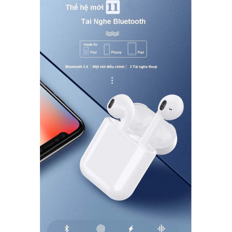 Tai Nghe Bluetooth i11 Tai Nghe Không Dây Cảm Biến Vân Tay Công Nghệ 5.0