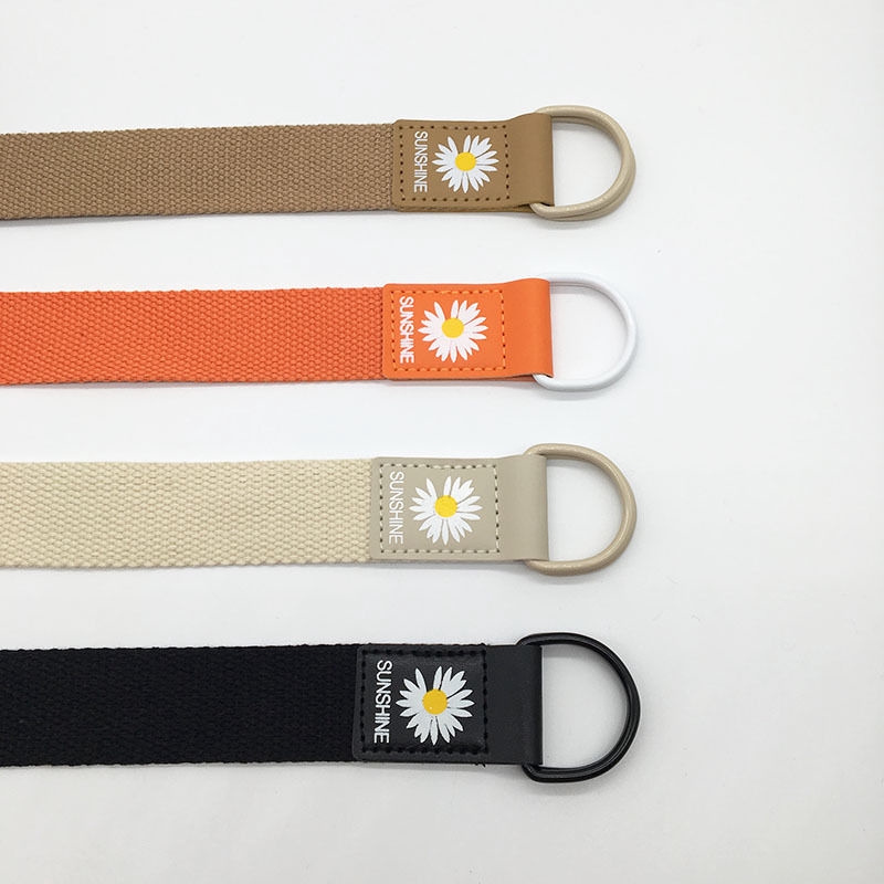 Thắt Lưng Vải Canvas Phối Khóa Chữ D Thời Trang Cho Nam Nữ