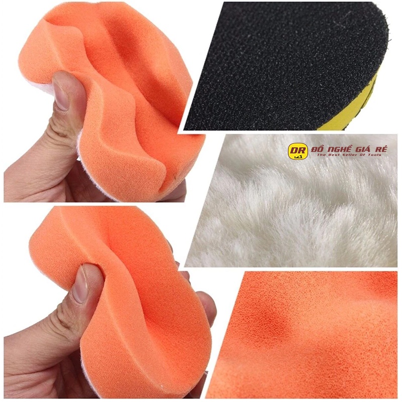 Bộ phớt sáp đánh bóng gắn máy khoan điện, dụng cụ chế máy đánh bóng xe ô tô cầm tay mini