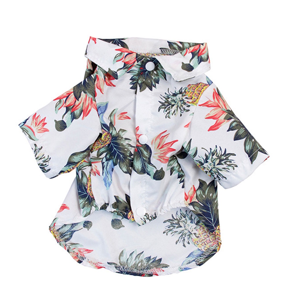Áo sơ mi in họa tiết cây dừa/ quả dứa phong cách Hawaii dành cho thú cưng