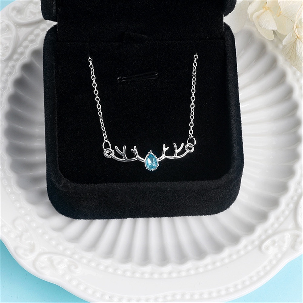 Set 4 đôi khuyên tai + dây chuyền mạ bạc đính đá sang trọng hợp thời trang