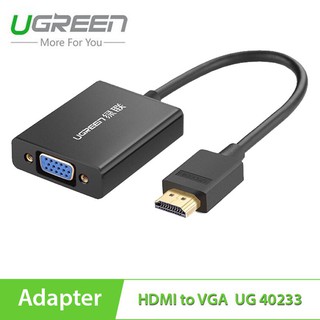 Cáp chuyển đổi HDMI to VGA Ugreen 40233 MM102 (HD Male to VGA FeMale + AUDIO,1080i/60Hz Vỏ nhôm)