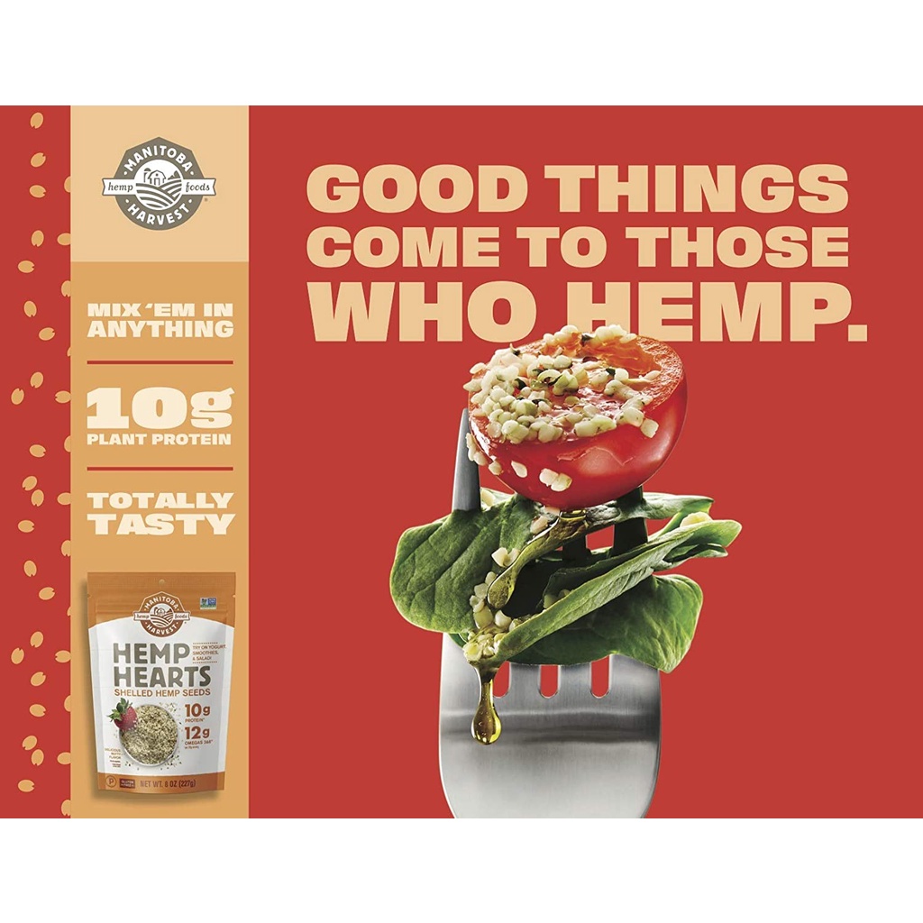 HẠT GAI DẦU BỔ SUNG ĐẠM PROTEIN &amp; OMEGA Manitoba Harvest Hemp Seeds, ĂN CHAY/KIÊNG Whole 30-Keto-Paleo-Kosher, 25g