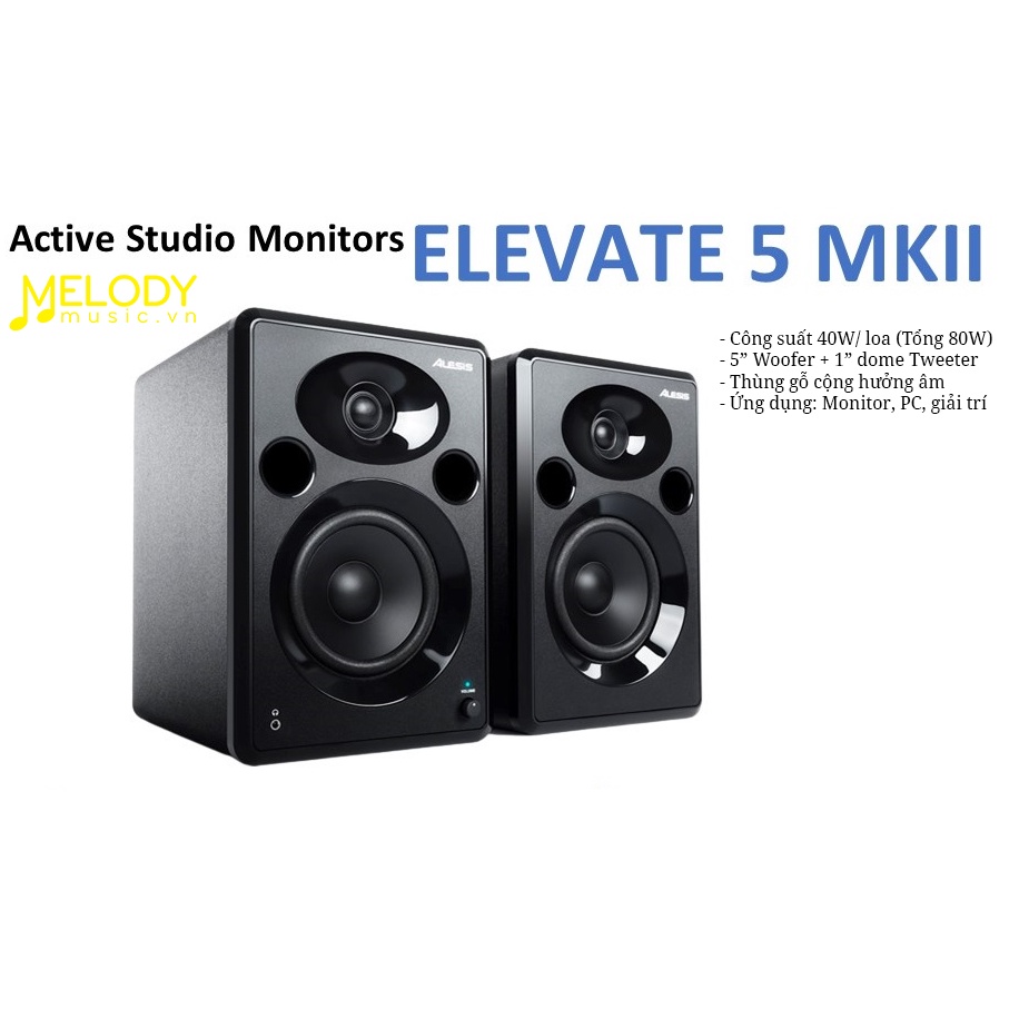 Loa kiểm âm Alesis Elevate 4 và Elevate 5 chính hãng - Loa monitor phòng thu giá rẻ - Công suất 80W
