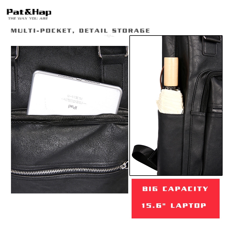 Balo laptop bọc da dành cho nam và nữ 15.6 inch | BigBuy360 - bigbuy360.vn